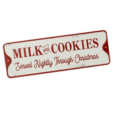 Milk and cookies metal sign